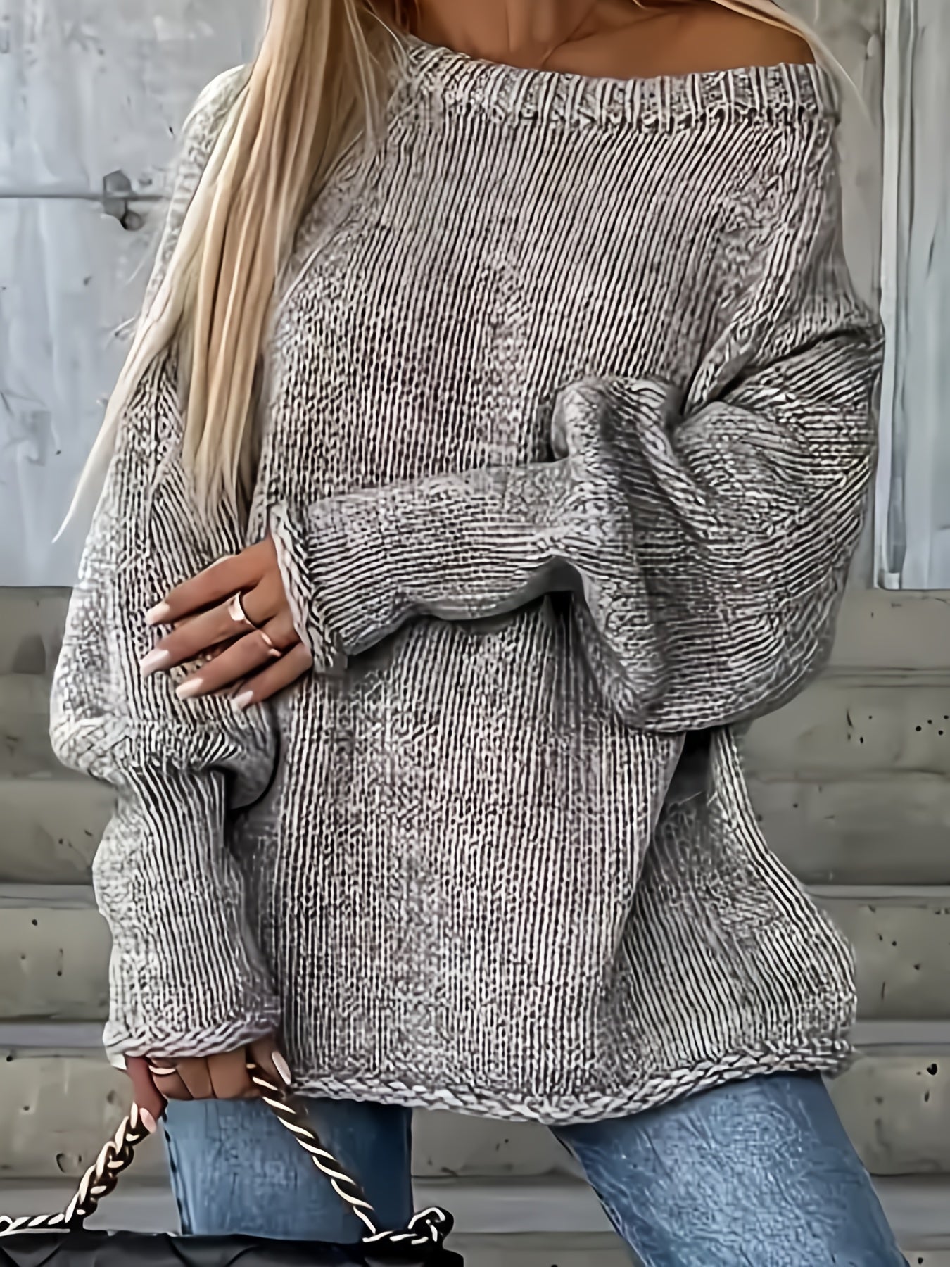 Plus Size Womens Oversized Sweater Long Sleeve Pullover Cozy Fall Winter
