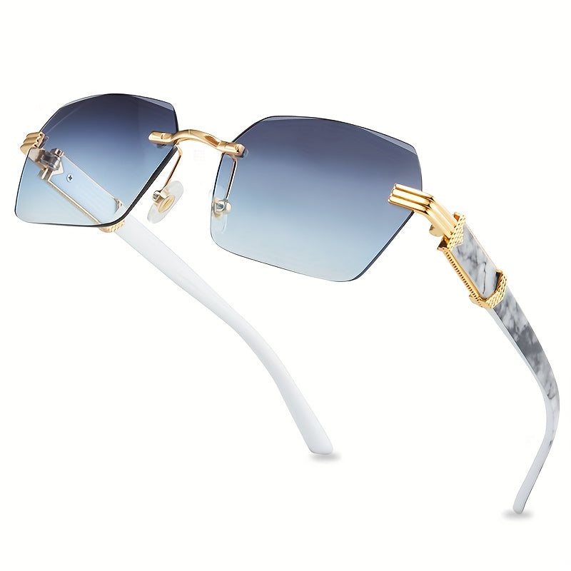 Men's Frameless Retro Fashion Glasses with PC Lenses for Men Gift