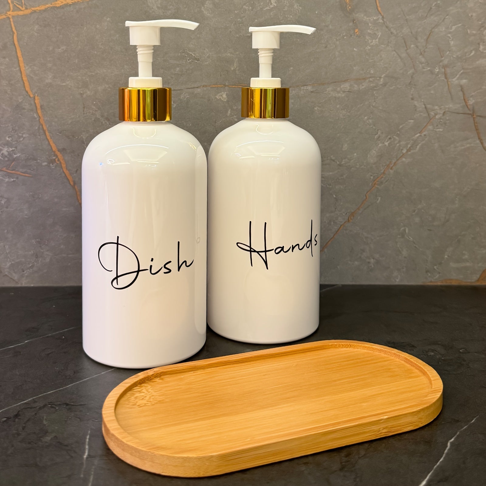 2-Pack 17 Oz Plastic Hand and Dish Soap Dispensers Refillable Lotion Bottles Kitchen Bathroom