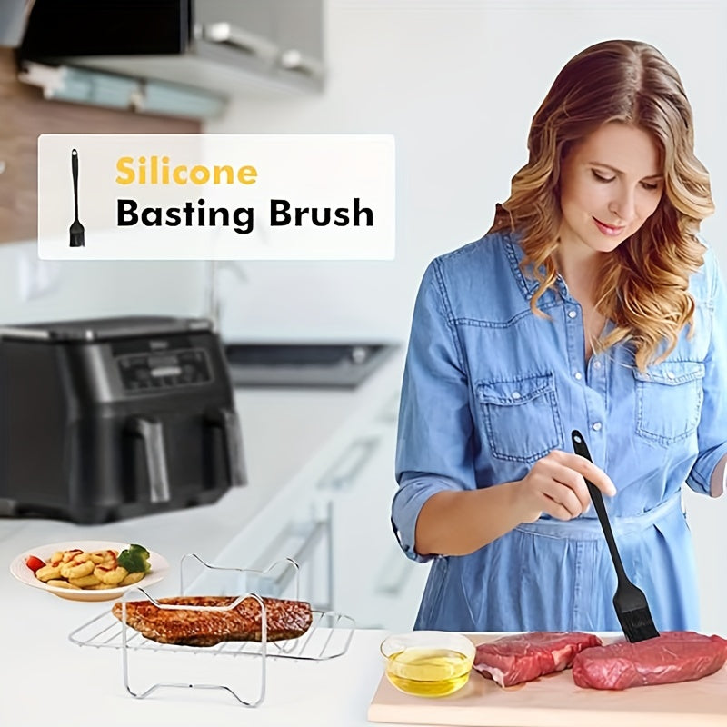 Ikki kosali modellari uchun havo fritöz aksessuarlar to'plami, qavatlar, tongs va linzalar bilan