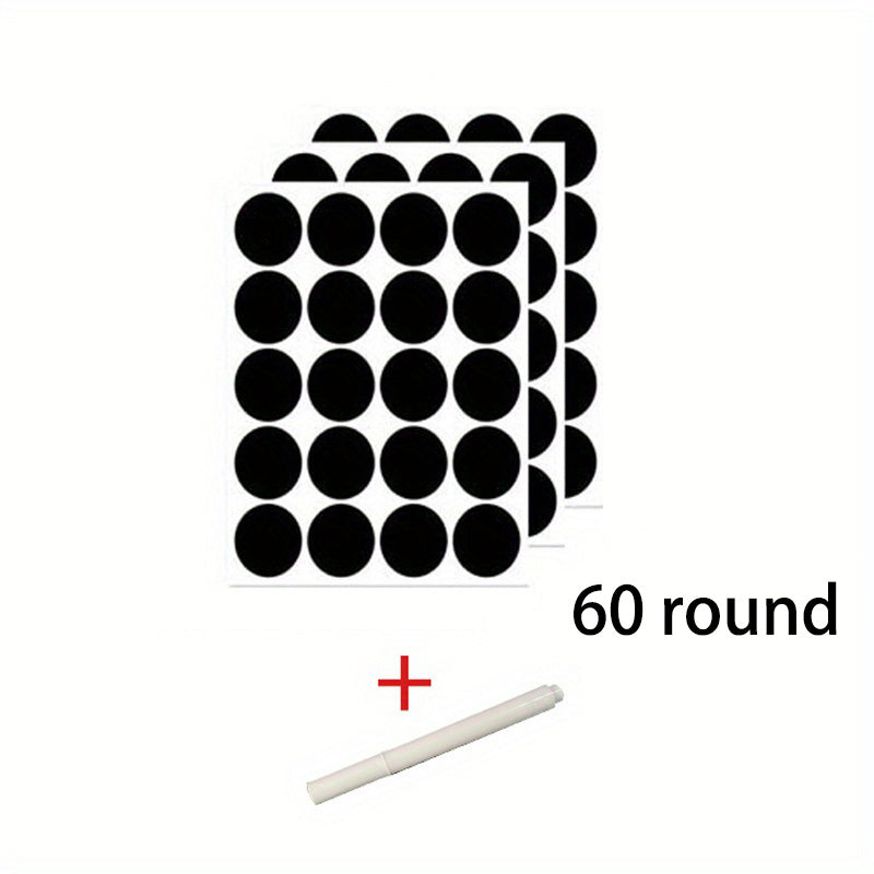 Juego de etiquetas adhesivas impermeables y a prueba de grasa con bolígrafo blanco para organización de cocina