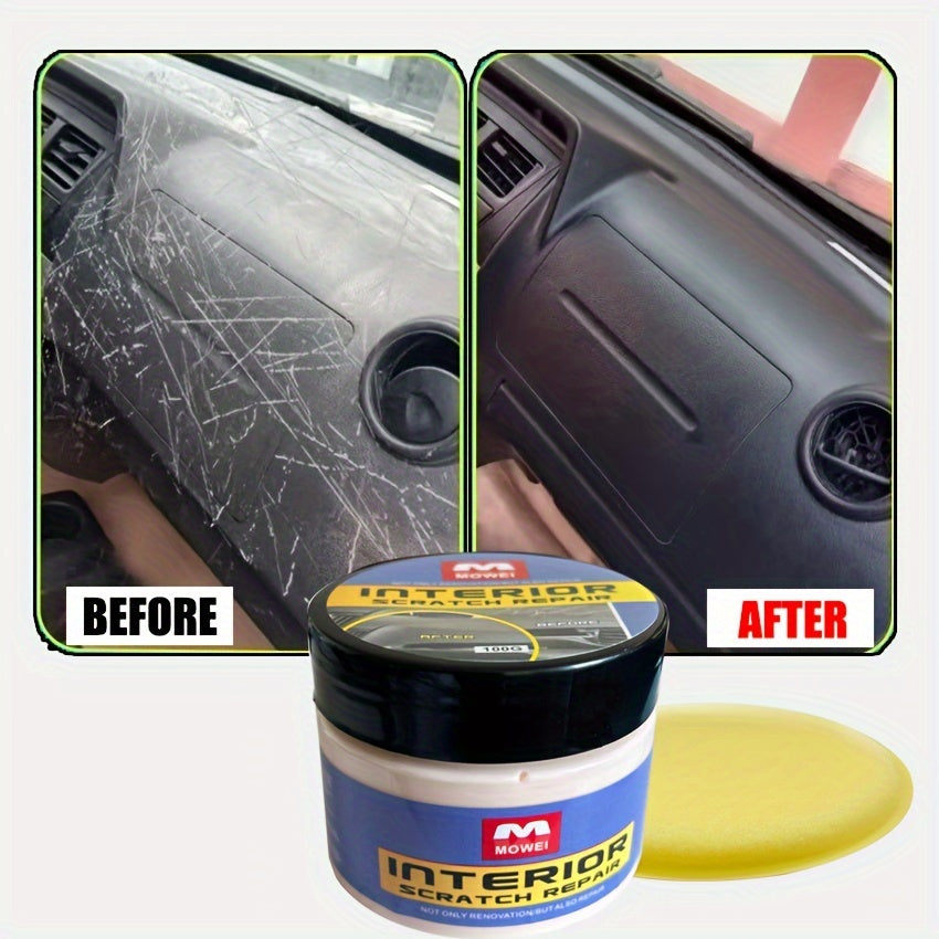 Car Interior Dashboard Plastic Panel Cleaner - 100g Clay-Based Restores Shine