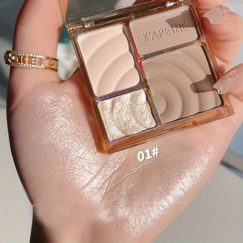 Women Contouring Palette Highlight Eyeshadow Kit Waterproof Brightening All-in-One