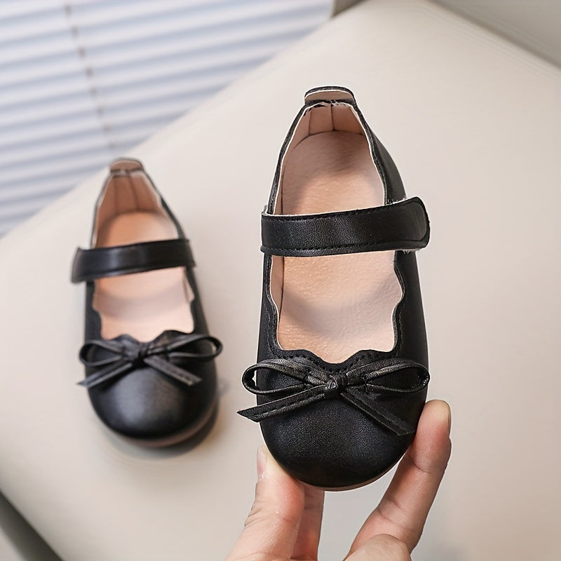 Kichkina qizlar uchun Mary Jane poyabzali, bog'lamli bog'lam, tekis oyoq, sirpanchiq bo'lmagan, barcha mavsumlar uchun PU poyabzali