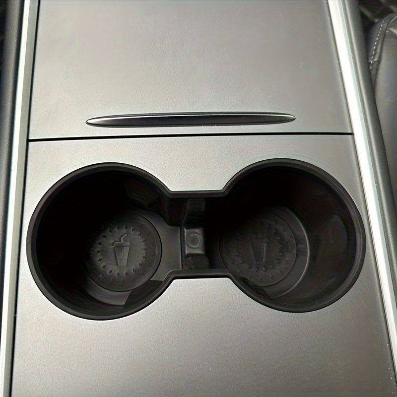 Car Interior Accessory Round Cup Holder Insert for Model 3 and Y Center Console Slot Limiter