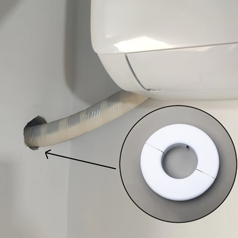 White Plastic Air Conditioner Duct Hole Cover Set Wall-Mount Ventilation Decor