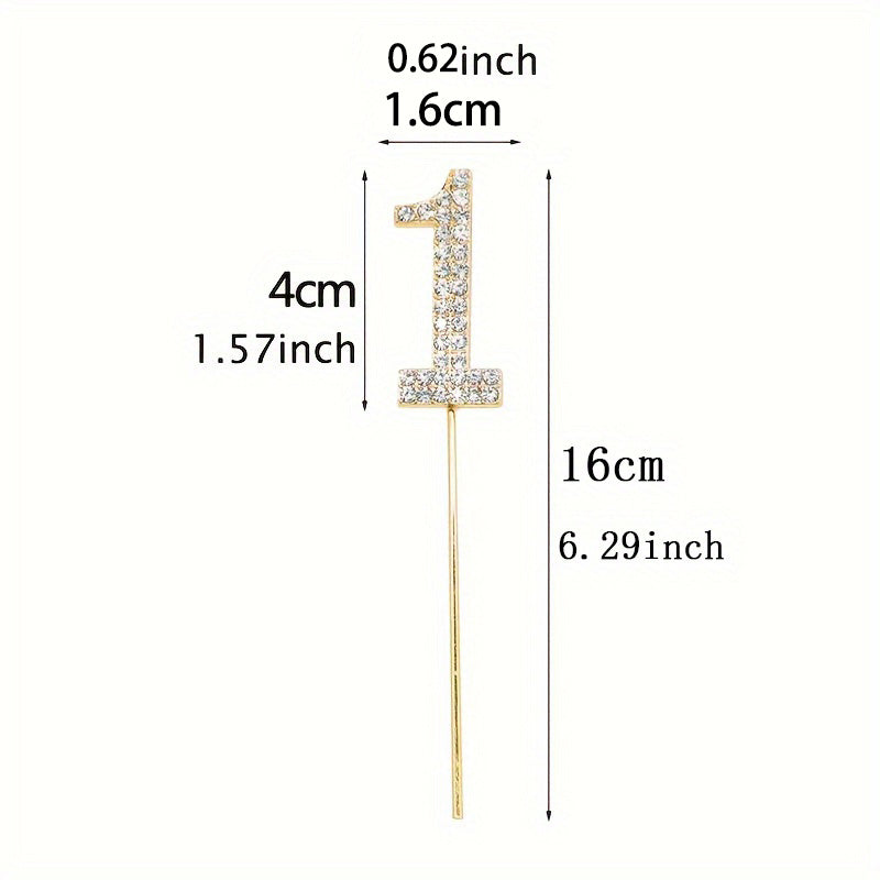 Gold or Silver Rhinestone Cake Topper for Birthdays Weddings and Showers