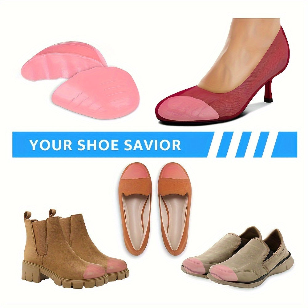 Unisex Rubber Shoe Inserts - Red, Comfort Fit, Reduces Size, Pair