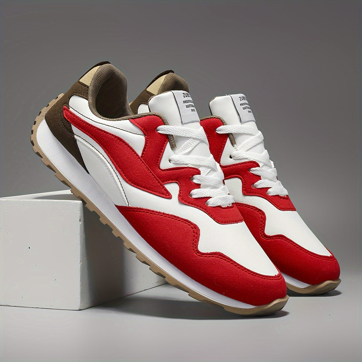 Men's Casual Sneakers Low Top Lace-Up Rubber Sole Fabric Lining