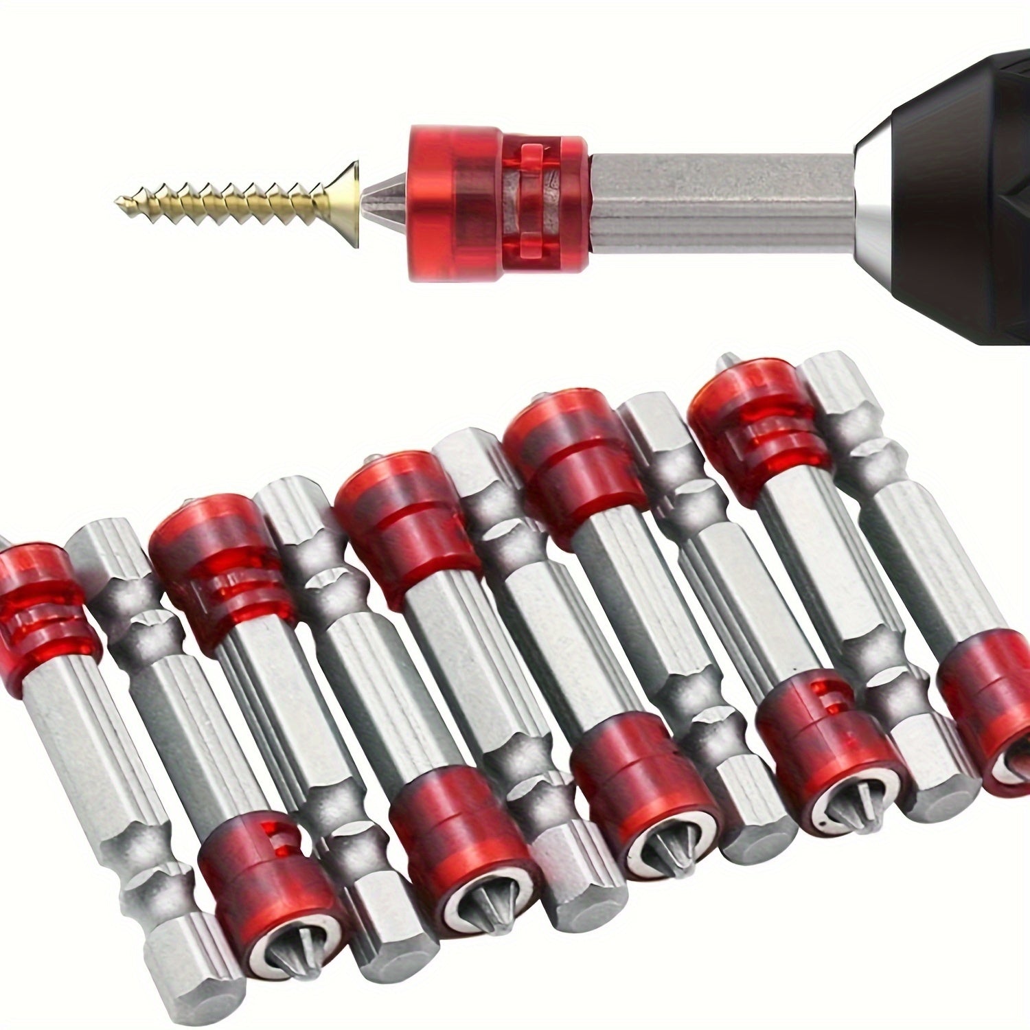 4 piezas de puntas de destornillador Phillips PH2 de 50mm con vástago plano magnético