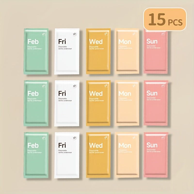 Women’s Disposable Underwear Polyester Knit Comfort Fit 15 Pack Hygienic For Travel Postpartum