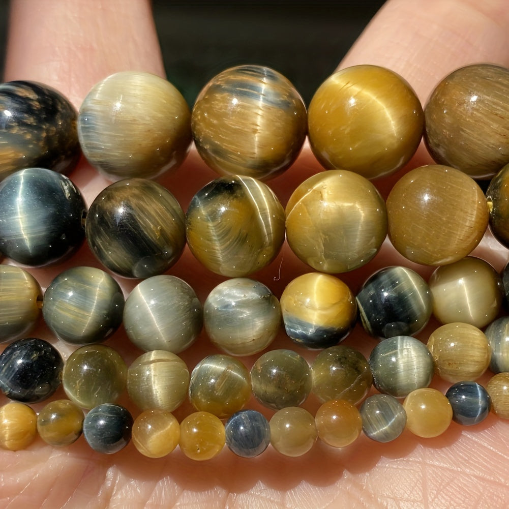 Colorful Tiger Eye Beads 4-12mm Round Loose Spacer Jewelry Making Supplies