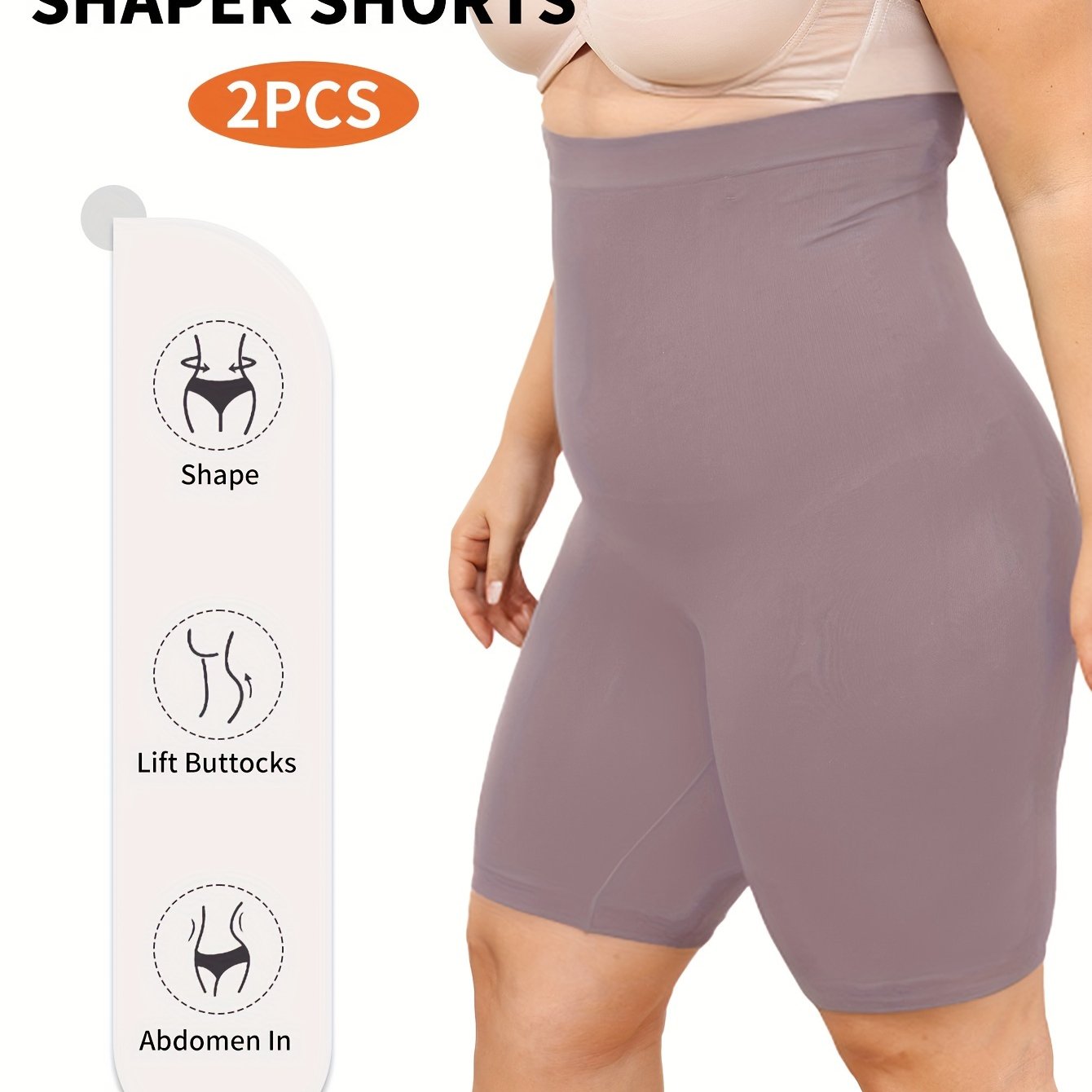 Plus Size High Elasticity Shapewear Tummy Control Slimming Underwear 2-Pack
