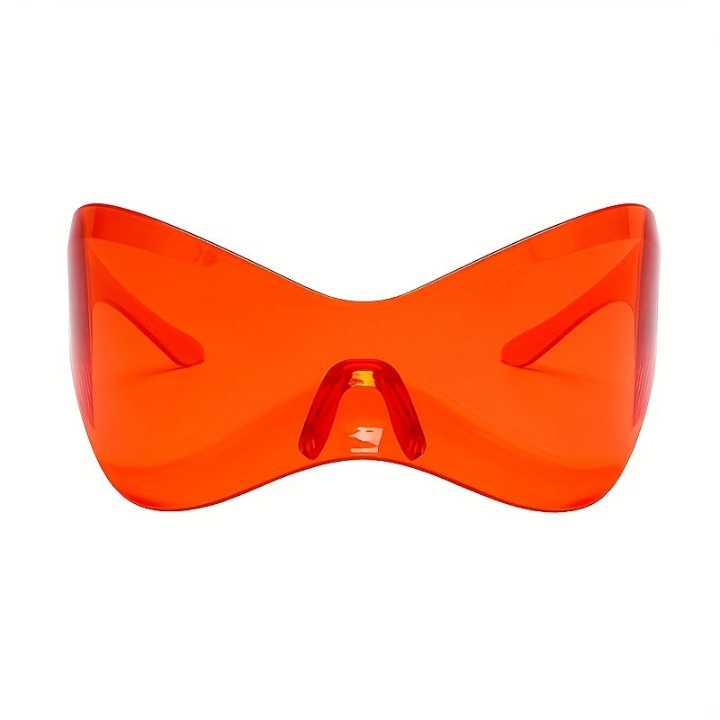 Gafas de ciclismo sin montura para mujer, a prueba de viento, con estilo de máscara punk