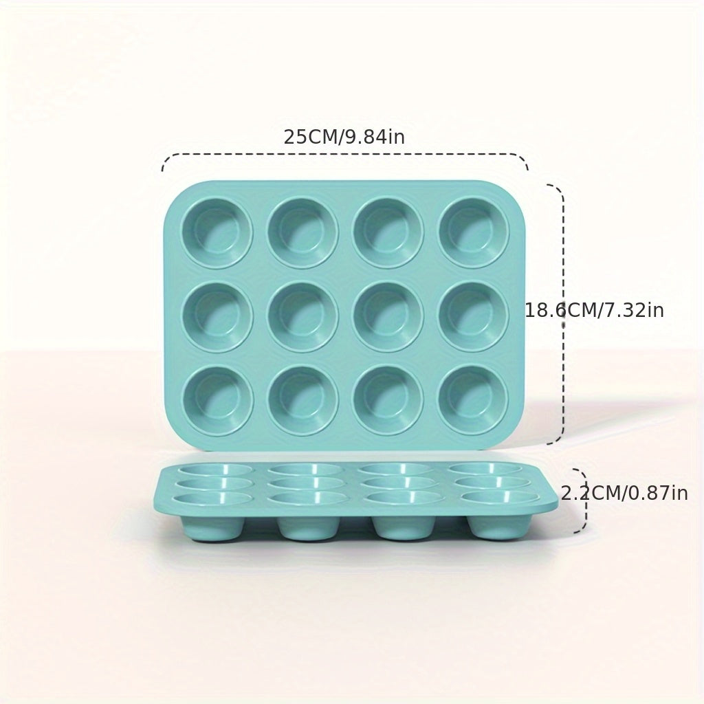 Non-Stick Silicone Muffin Pan 6/12 Cavities Food Grade Cupcake Mold Brownie Baking Pan