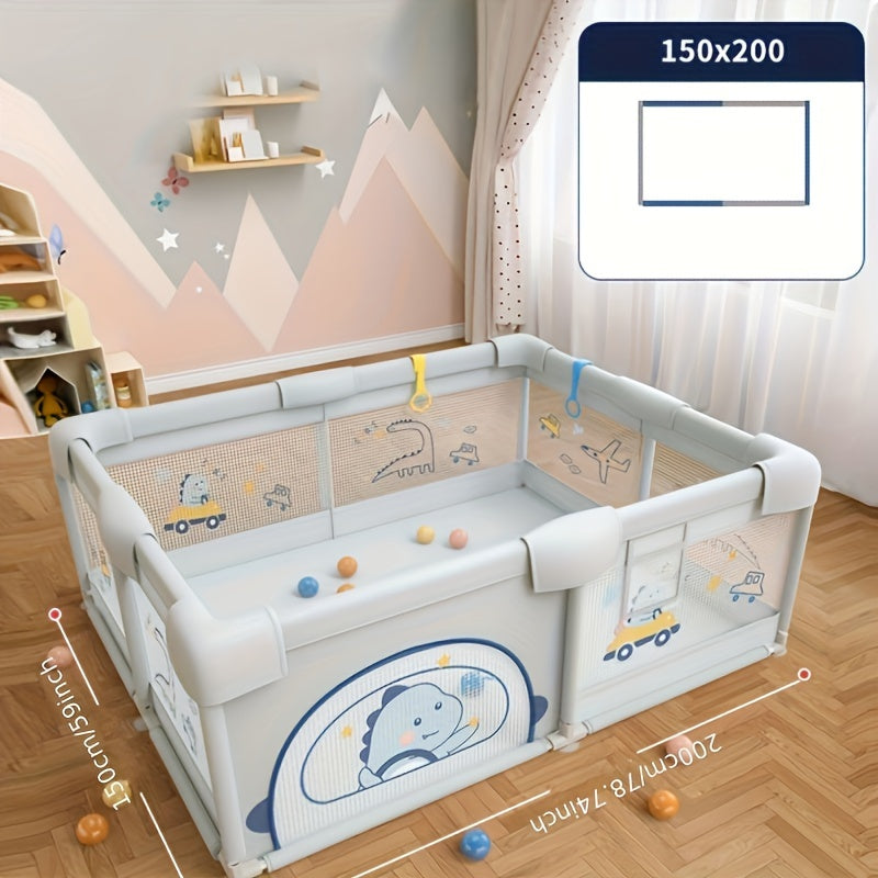 Indoor and Outdoor Play Yard with Anti-Slip Base Gate for Kids and Toddlers