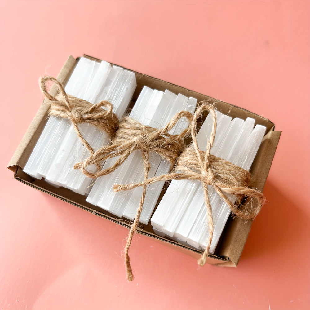 Set of 10/20/30 White Selenite Stick Bundles for Healing Meditation Energy Clearing