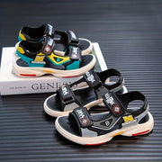 Boys Summer Sandals Lightweight Non-Slip Thick Sole Cartoon Letter Print Casual Shoes