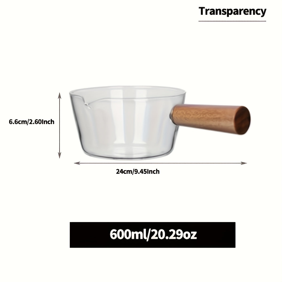 Clear Glass Cooking Pot with Non-Stick Surface for Stove Top Heating