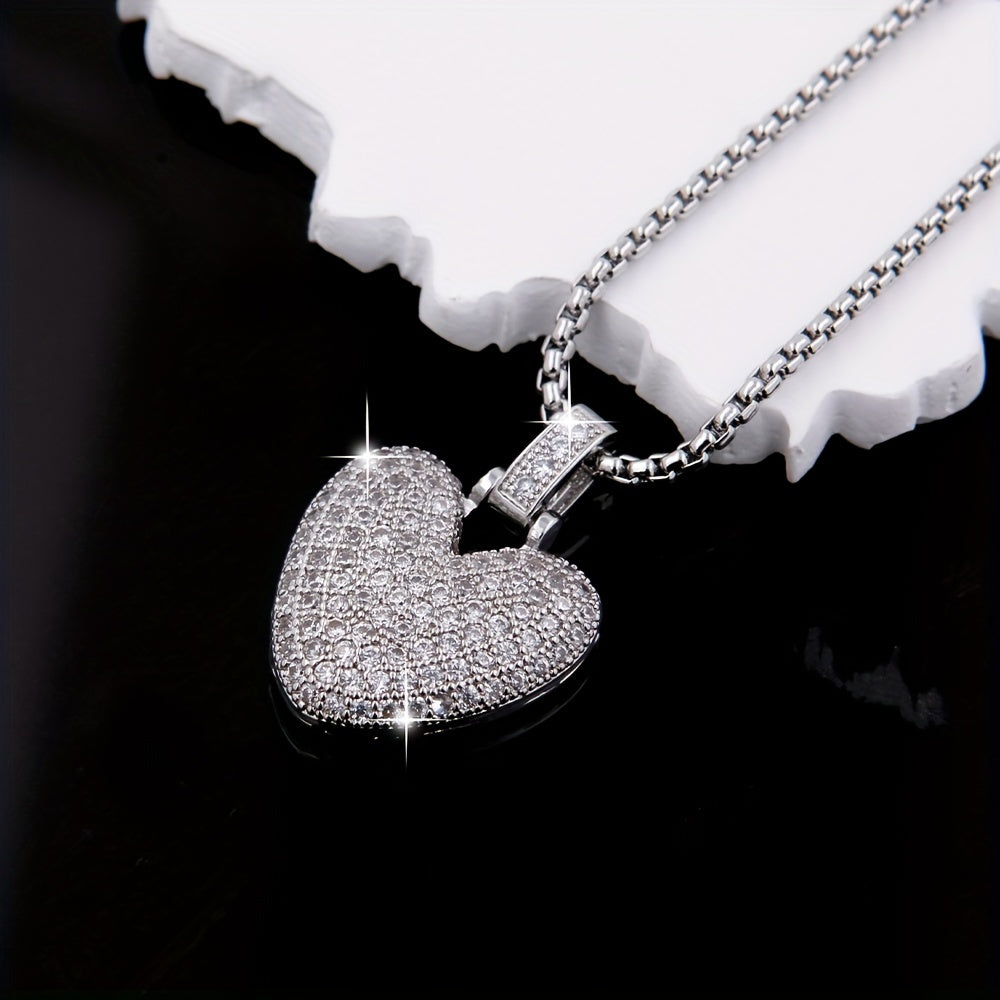 Heart Pendant Necklace for Women Cubic Zirconia Heart Jewelry Elegant Gift