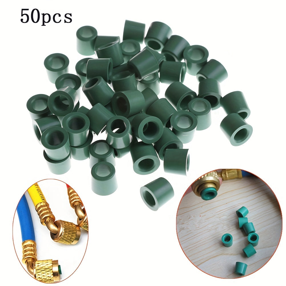 50 Pieces AC Repair Kit with 1/4 Inch Charging Hose Valve Gasket and Seal for DIY Air Conditioning Repairs