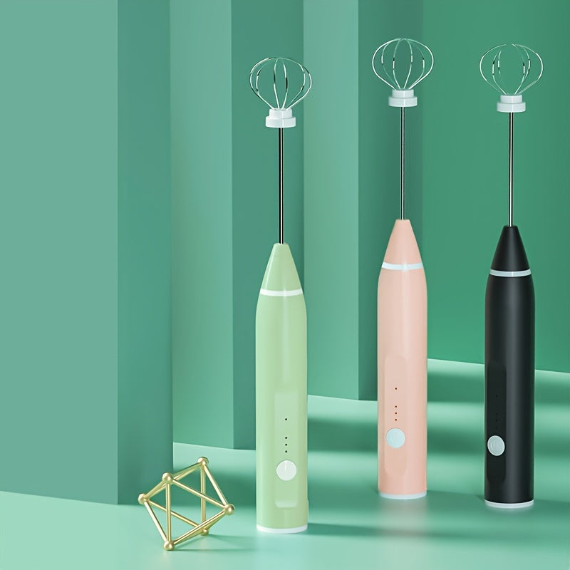 Portable Electric Milk Frother Handheld USB Rechargeable Coffee Mixer