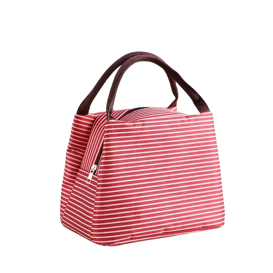 Insulated Lunch Box Bag with Aluminum Foil Lining Reusable Bento for Outdoor Picnics