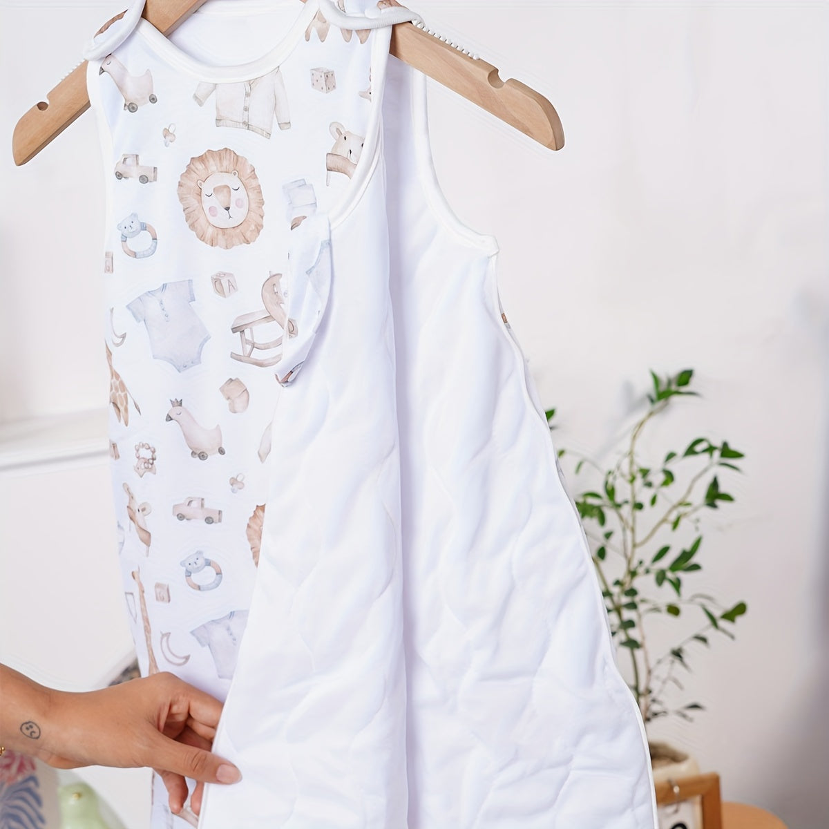 Baby Sleeping Bag for Infants 0-3 Years Polyester Zipper Sleep Sack with Cute Print