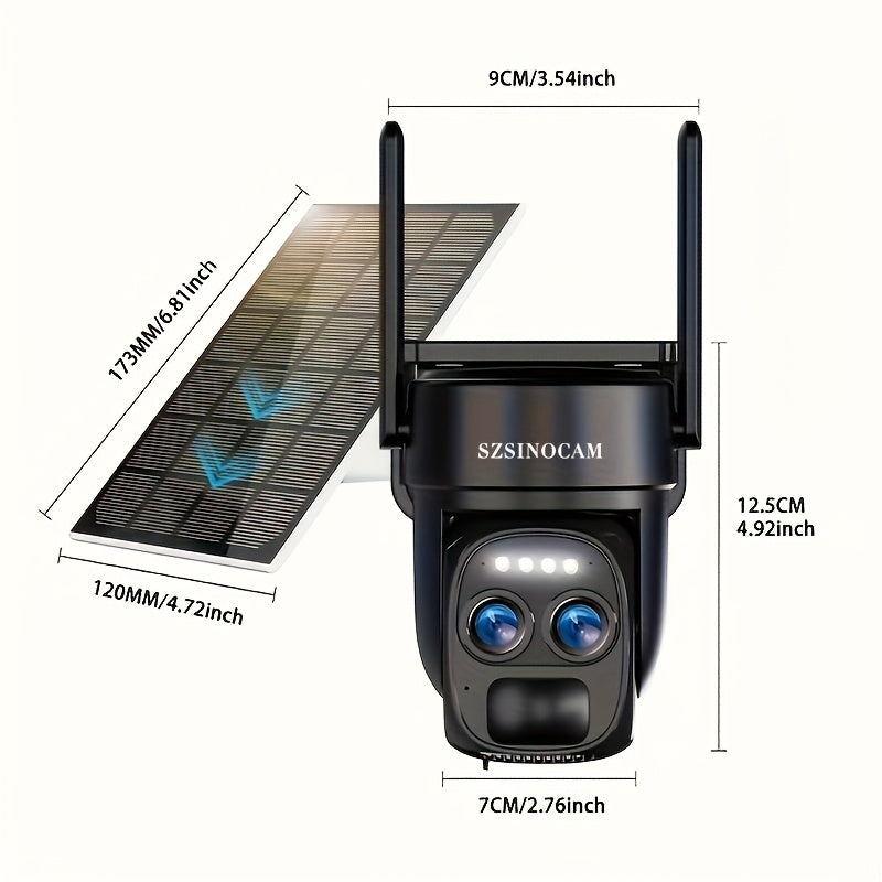 Wireless Outdoor Security Camera System with Dual Lens Motion Spotlight Color Night Vision Two-Way Talk 8x Hybrid Zoom