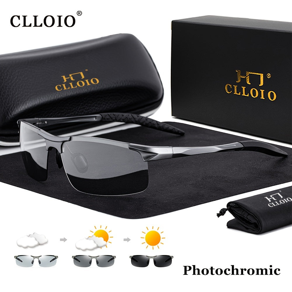 Aluminum Men's Photochromic Polarized Sunglasses for Driving UV400 Anti-Glare