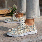 Women's Loafers Casual Flats All-Season Slip-On Comfortable White Blue Black Floral