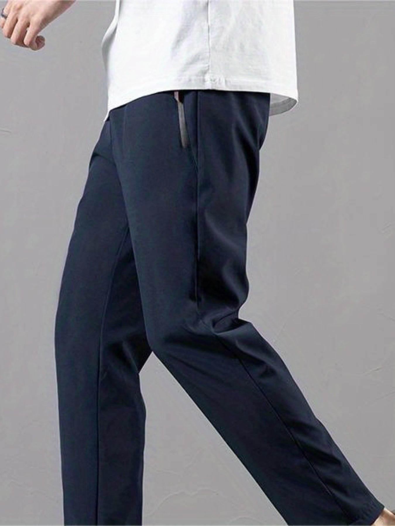 Pantalones casuales para hombre con cordón de estiramiento y cierre de cremallera para primavera y verano deportes
