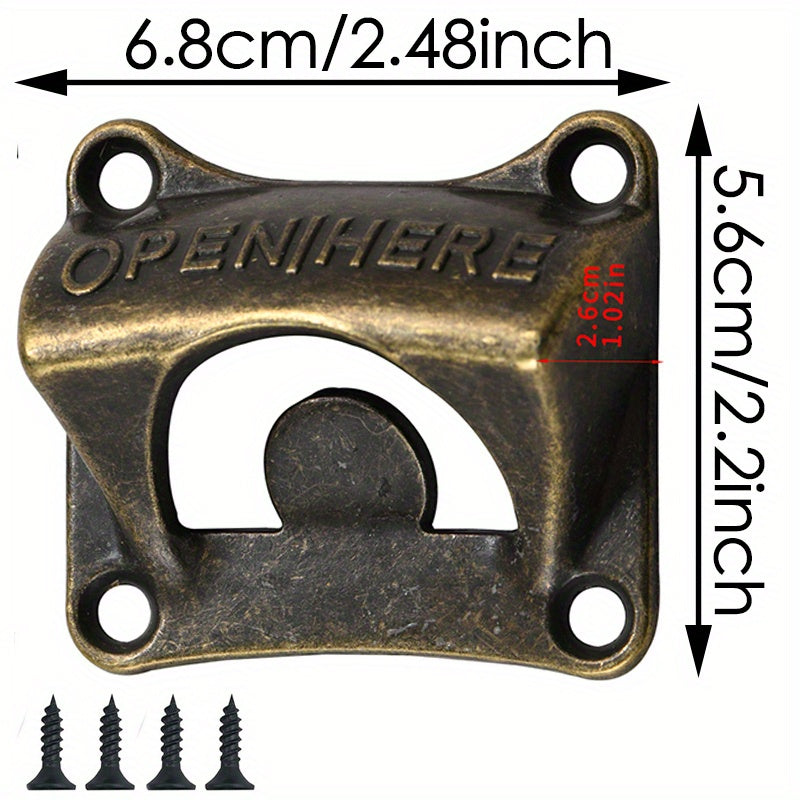 Винтажный настенный открыватель для бутылок пива и вина для кафе, баров и кухонь.