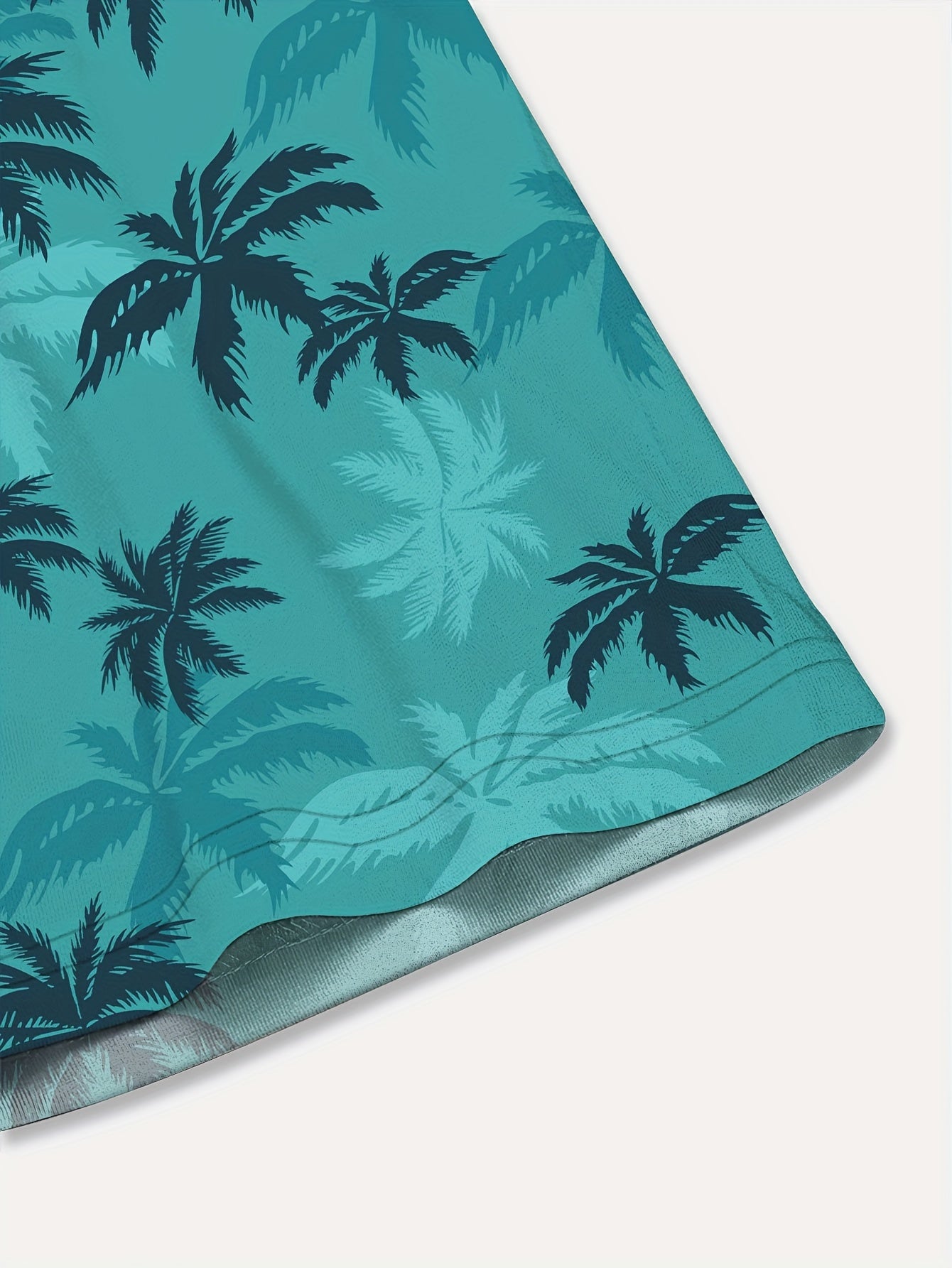 Men's Short Sleeve Casual Shirt with Coconut Tree Print for Summer Beach Holidays and Gifts