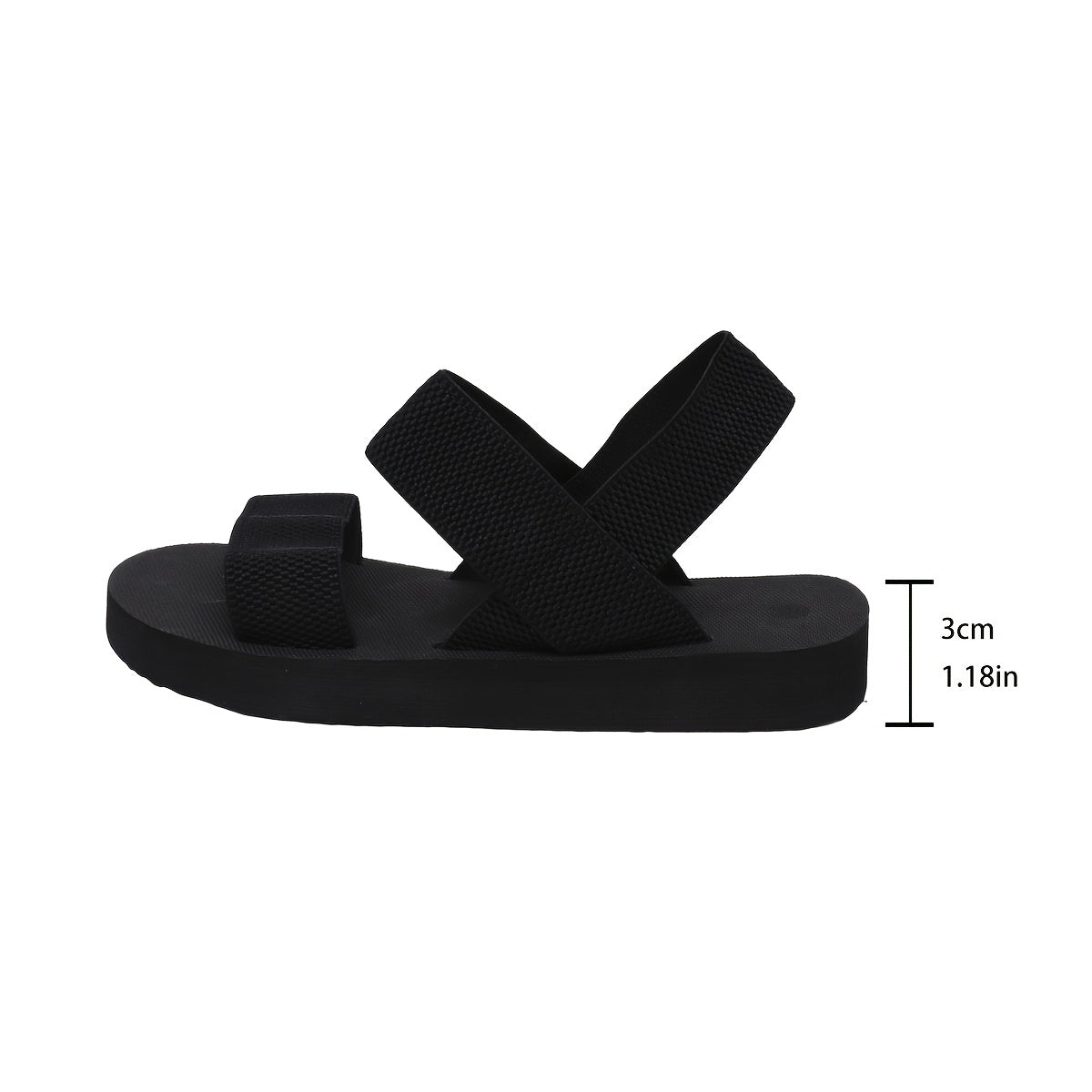 Women Wedge Sandals Platform Flip Flops Black Minimalist Outdoor Vacation