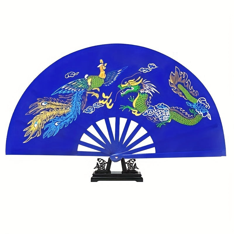 Traditional Chinese Tai Chi Martial Arts Fan with Dragon Design for Performance and Dance Unisex Accessory