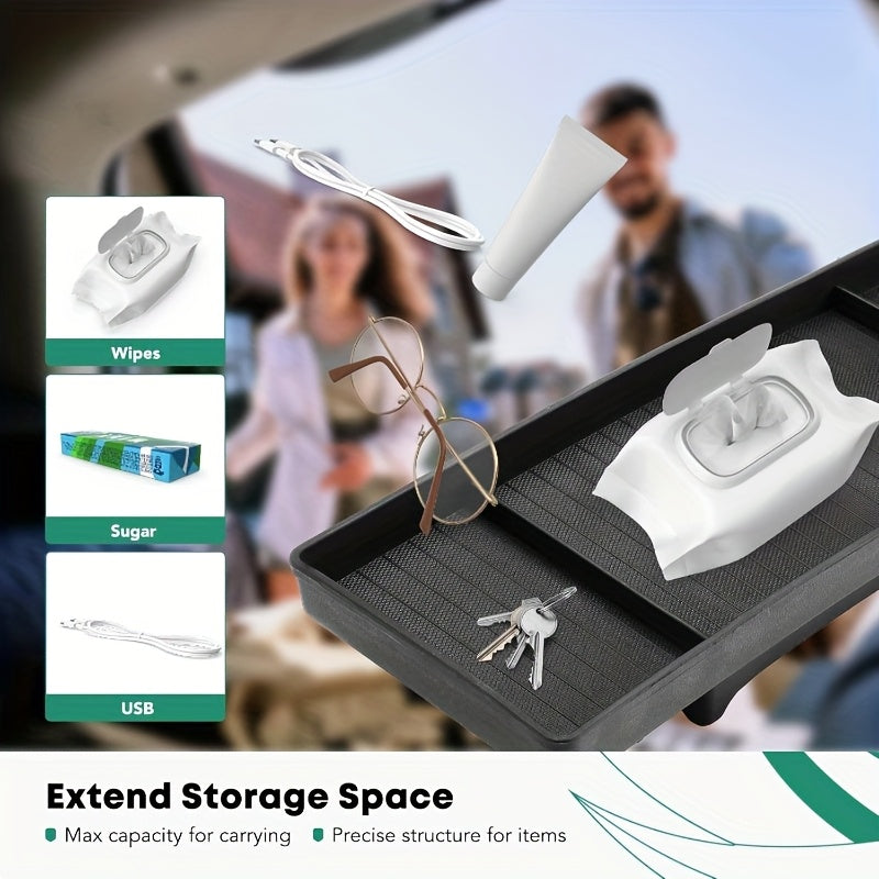 Car Dashboard Storage Tray Non-Slip TPE Hidden Compartments for Tesla Model 3