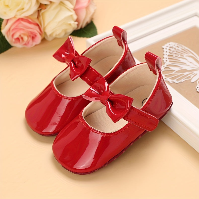 Girls Flat Shoes with Bow, Soft Princess Sandals, PU Upper, Spring Summer