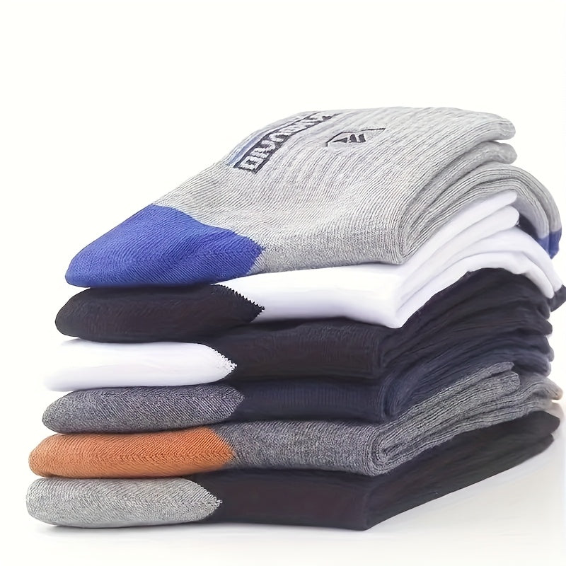 Men's Crew Socks 5 Pairs Breathable Knit Polyester Comfortable Winter Autumn