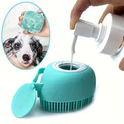 Silicone Pet Shampoo Brush with Dispenser for Dogs and Cats No Batteries Needed