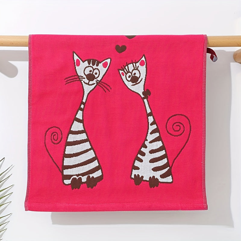 Zamonaviy juftlik mushuk gazli kvadrat sochiqlar 3 ta to'plamda, 100% paxta, yumshoq va singdiruvchi, oshxona va hammom uchun juda yaxshi, 5gsm - Ajoyib Rojdestvo sovg'asi.