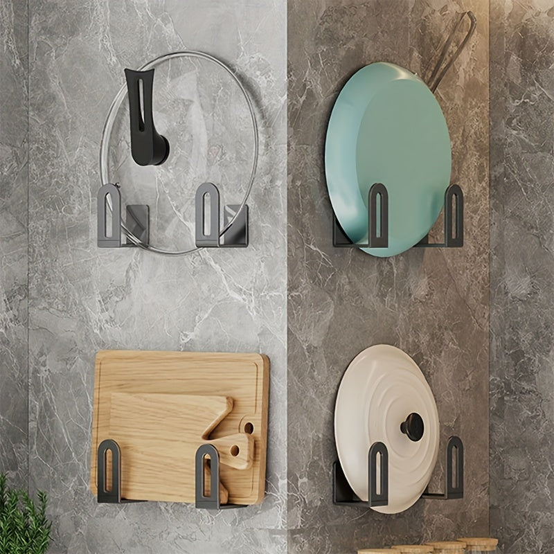 O'roqsiz saqlash uchun 2 ta devorga o'rnatiladigan qozon javonlari to'plami, oshxona tartibi uchun