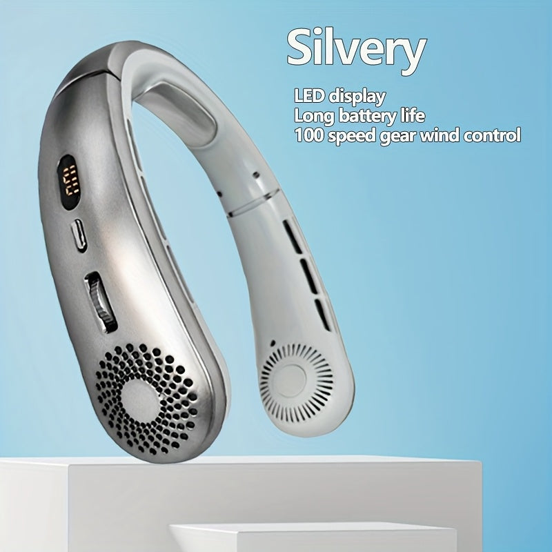 Portable Neck Fan Personal Cooler with Digital Display and Adjustable Speeds