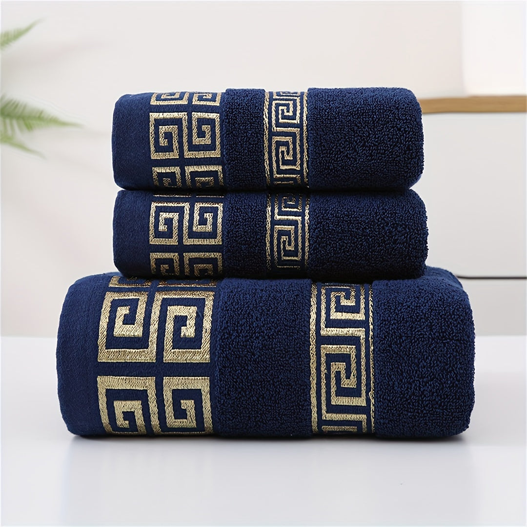 Juego de 3 toallas de algodón estilo griego para baño, mano, playa, hogar, viaje, regalo de Navidad