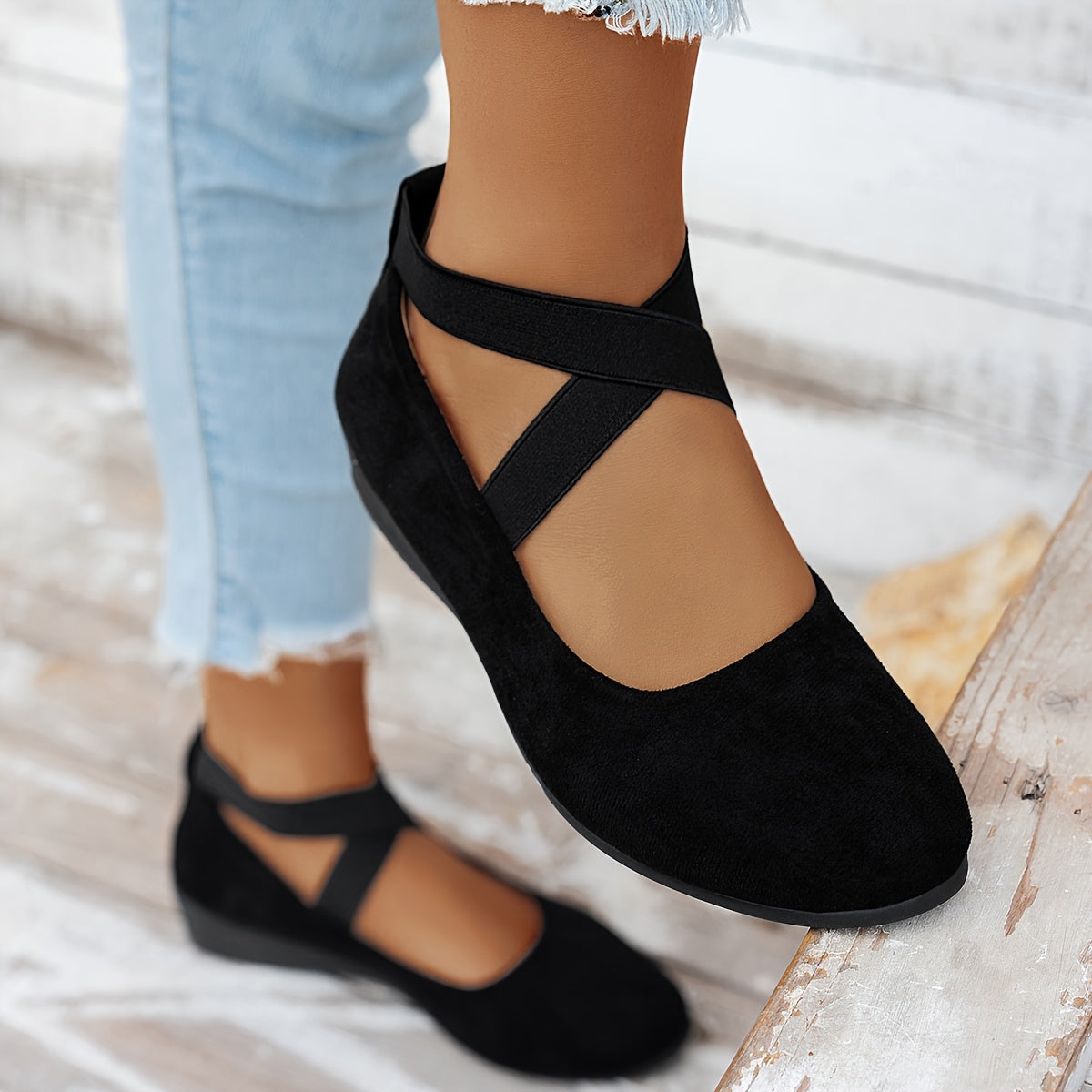 Женские балетки-лодочки на платформе с однотонным цветом, дышащий флис, универсальные для всех сезонов