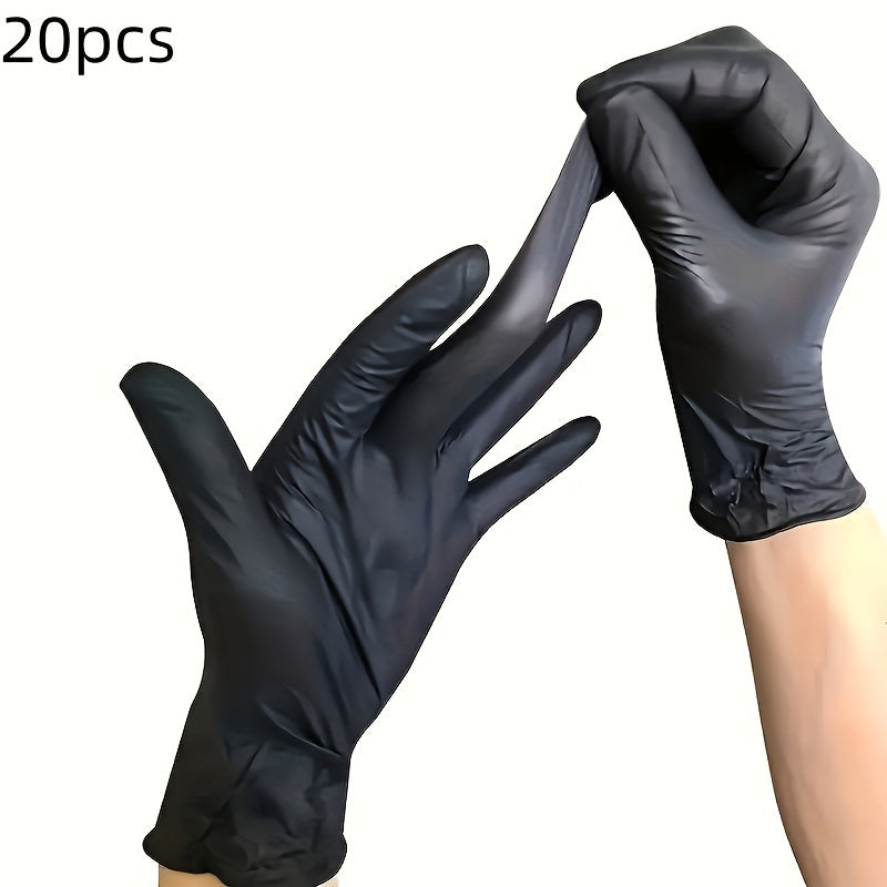 20 Heavy-Duty Nitrile Disposable Gloves Waterproof Lead-Free PVC-Free for Cleaning Tattoo Pet Grooming
