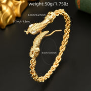 Gold-Tone Snake Twist Cuff Bracelet with Simulated November Birthstone and Glass Accents