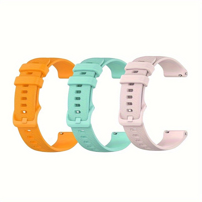 3pcs Silicone Watch Bands Compatible with Garmin Venu Vivoactive Vivomove Forerunner 18mm 22mm