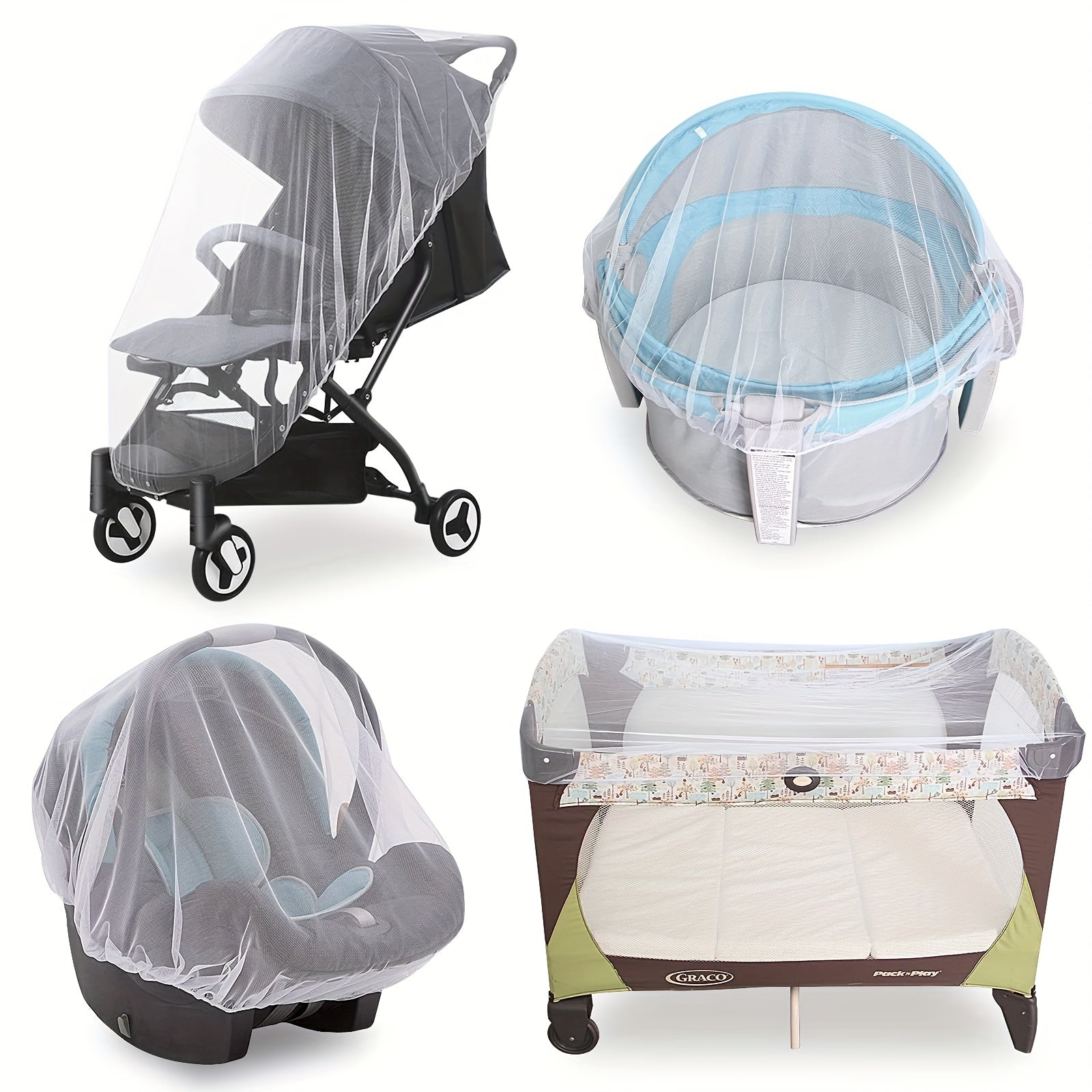 Baby Mosquito Net for Strollers Bassinets and Cradles Portable Sturdy Insect Screen