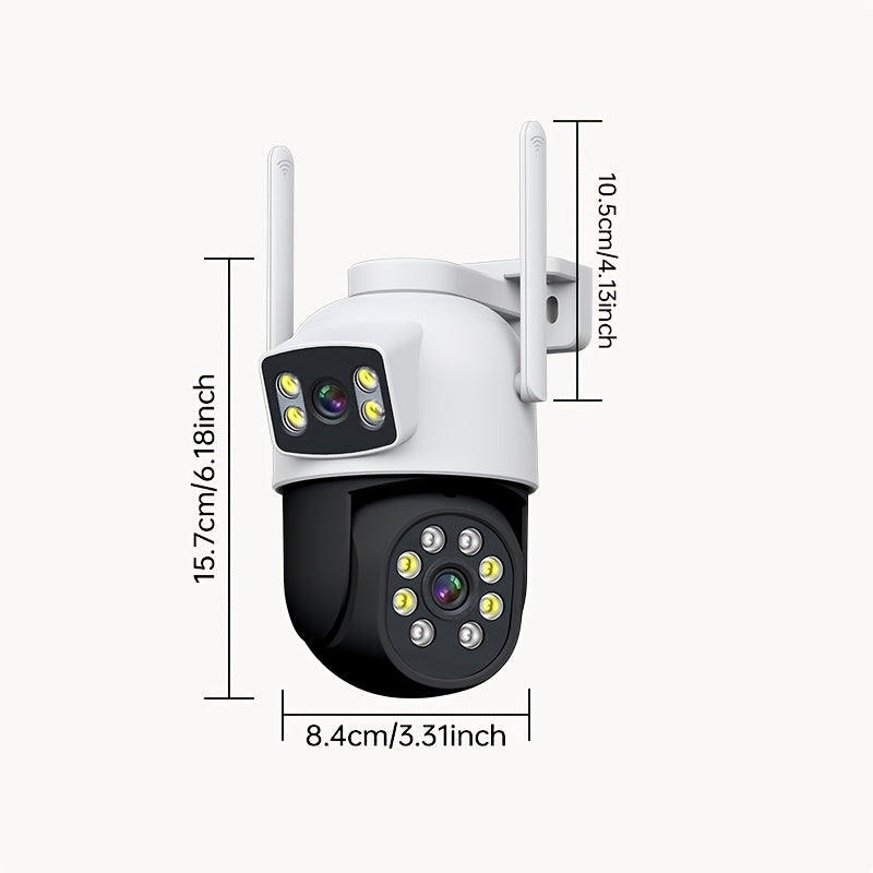 Dual Lens Security Cameras Wireless 5G WiFi 4MP HD Pan Tilt Human Tracking Night Vision Waterproof